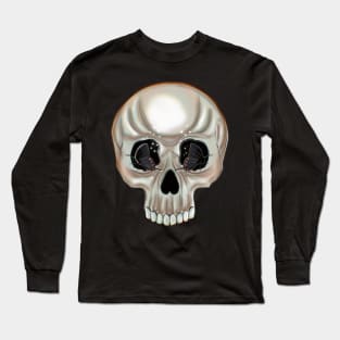 Skull With Butterflies Long Sleeve T-Shirt